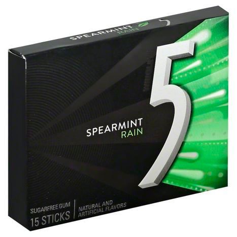 Buy 5 Rain Gum, Sugarfree, Spearmint - 10 Pack Online | Mercato