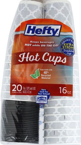 Hefty Hot Cups, To-Go, 16 Fluid Ounce