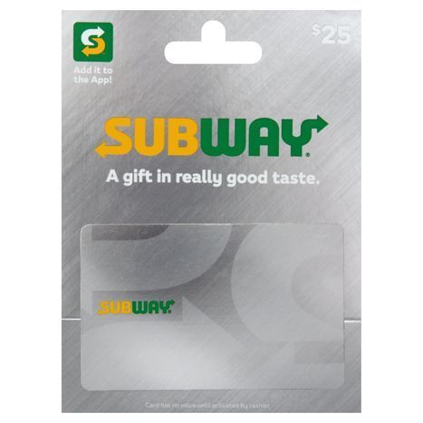 Buy Subway Gift Card, $25 - 1 Each Online | Mercato