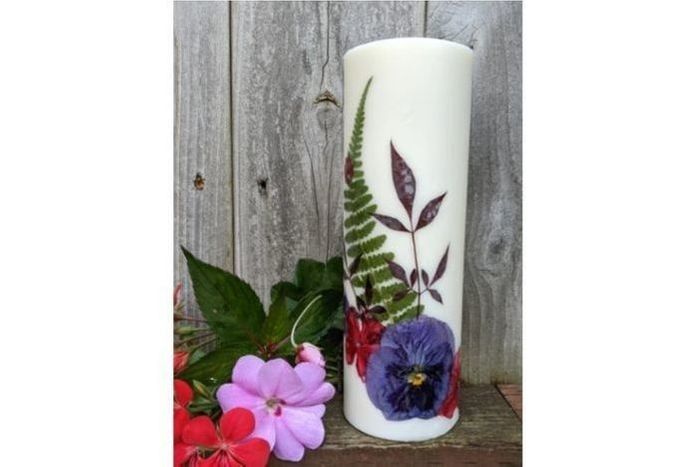 Medium Pillar Flower Candle – Guinevere's Candles