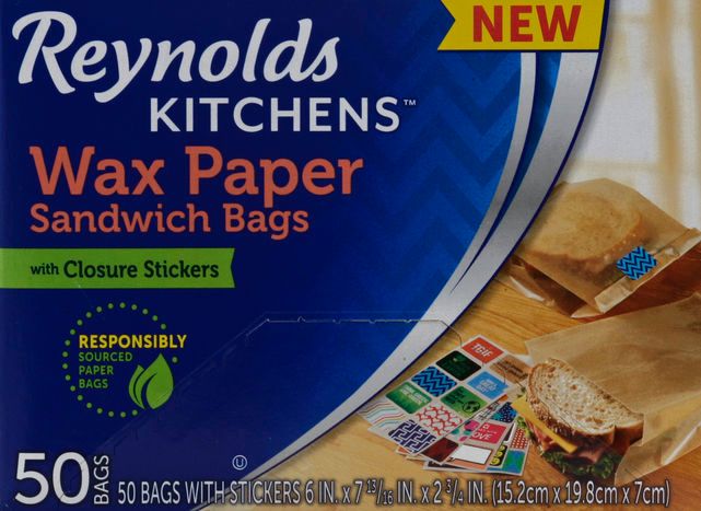 Reynolds Sandwich Bags, with Closure Stickers, Wax Paper