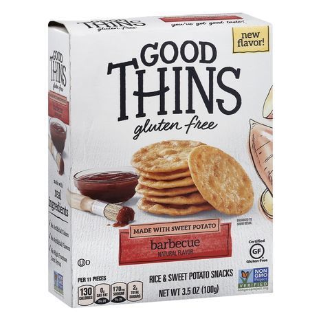 Good Thins Rice & Sweet Potato Snacks, Gluten Free, Barbecue 3.5 oz, Gluten Free