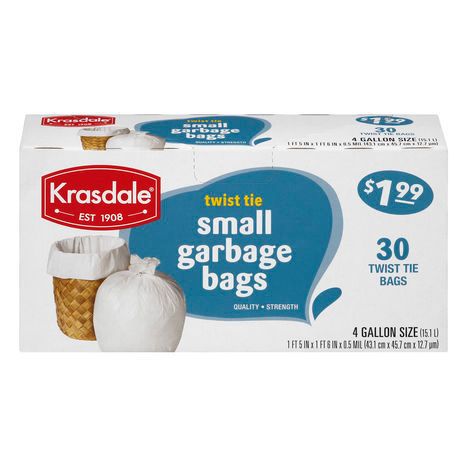 Krasdale Small Garbage Bags 30 Bags