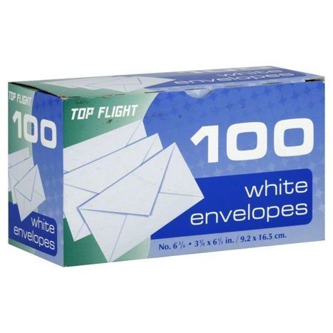 Buy Top Flight Envelopes, White - 100 Each Online | Mercato
