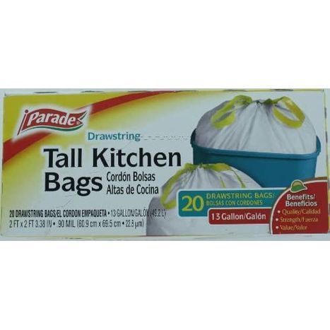 Parade Drawstring Tall Kitchen Bags - 45 Count - Fine Fare - Delivered by Mercato