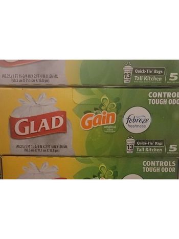 Glad With Gain Scented Trash Bag 13 Gallons Quick Tie Odor Control