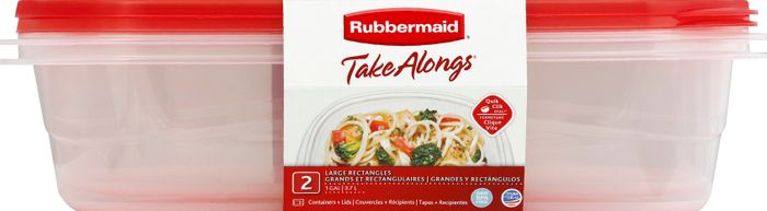 Rubbermaid Take Alongs Containers & Lids, Large Rectangles, 1.1