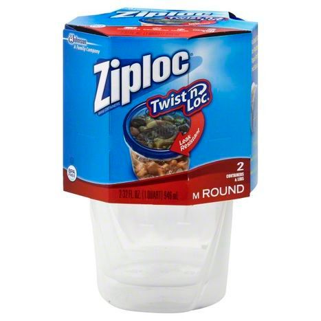 Ziploc Twist'n Loc Round Container, Medium - 2 count