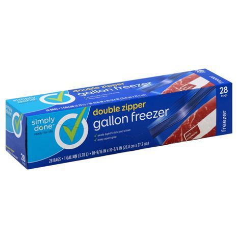 Simply Done Gallon Double Zipper Freezer Bags