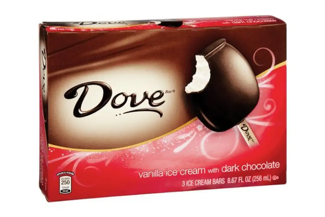 Order Dove Ice Cream Bars, with Dark Chocolate, Vanilla - 3 Count food online from Novato Harvest Market store, Novato on bringmethat.com