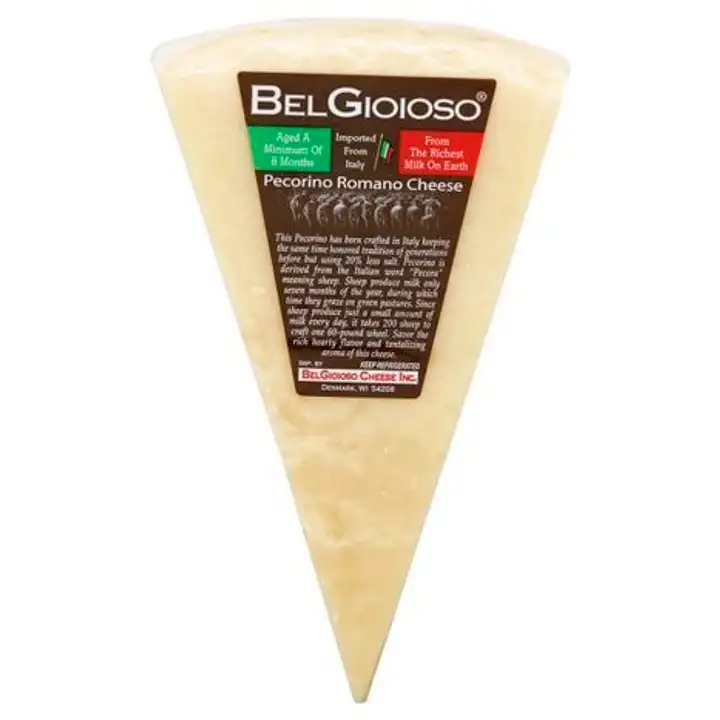 Order BelGioioso Cheese, Pecorino Romano - 8 Ounces food online from Novato Harvest Market store, Novato on bringmethat.com