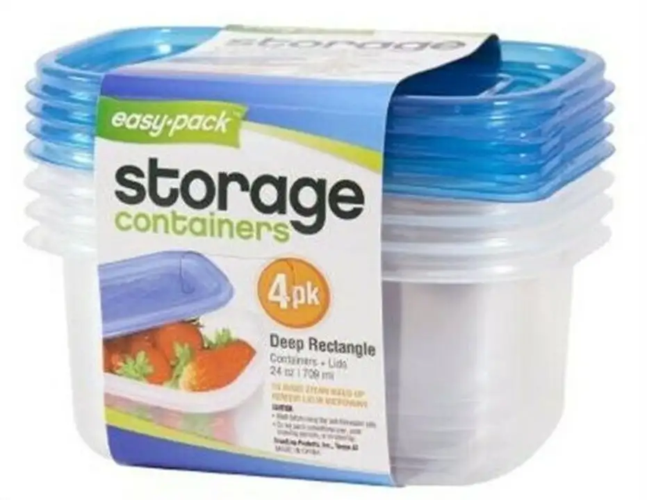 Order Easy Pack Rectangle Reusable Containers and Lids - 4 Pack food online from Fligner Market store, Lorain on bringmethat.com
