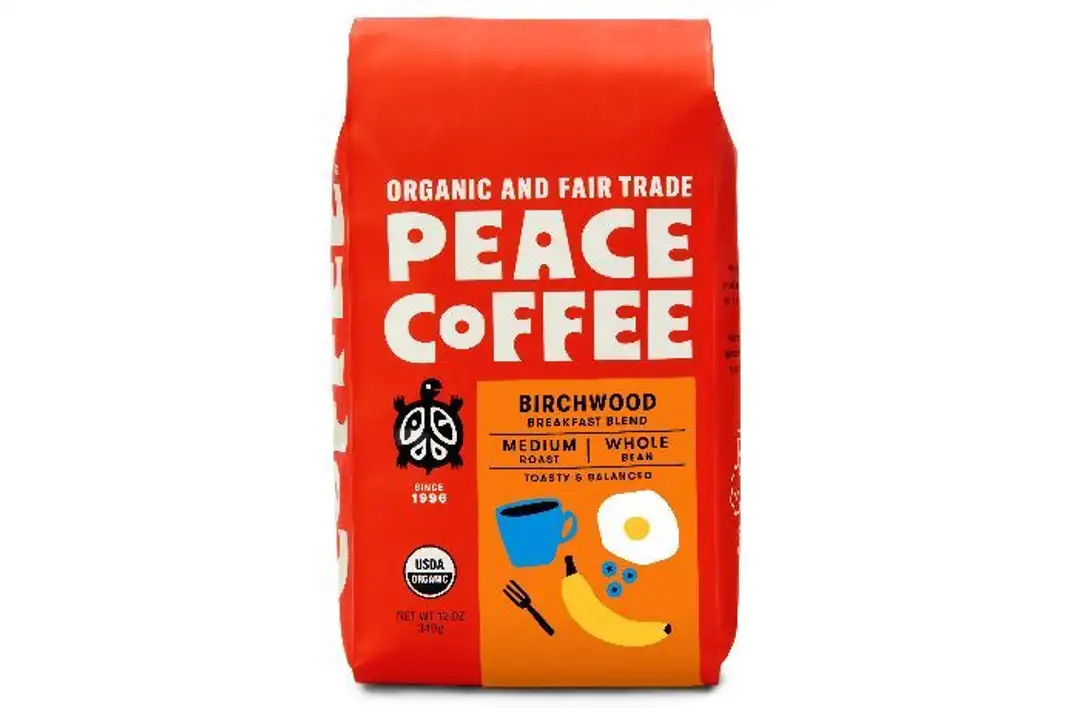Order Peace Coffee  Birchwood Breakfast Blend, Organic & Fair Trade, Whole Bean - 12 Ounces food online from Whole Foods Co-Op Denfeld store, Duluth on bringmethat.com