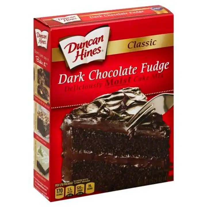 Order Duncan Hines Classic Cake Mix, Deliciously Moist, Dark Chocolate Fudge - 15.25 Ounces food online from Fligner Market store, Lorain on bringmethat.com
