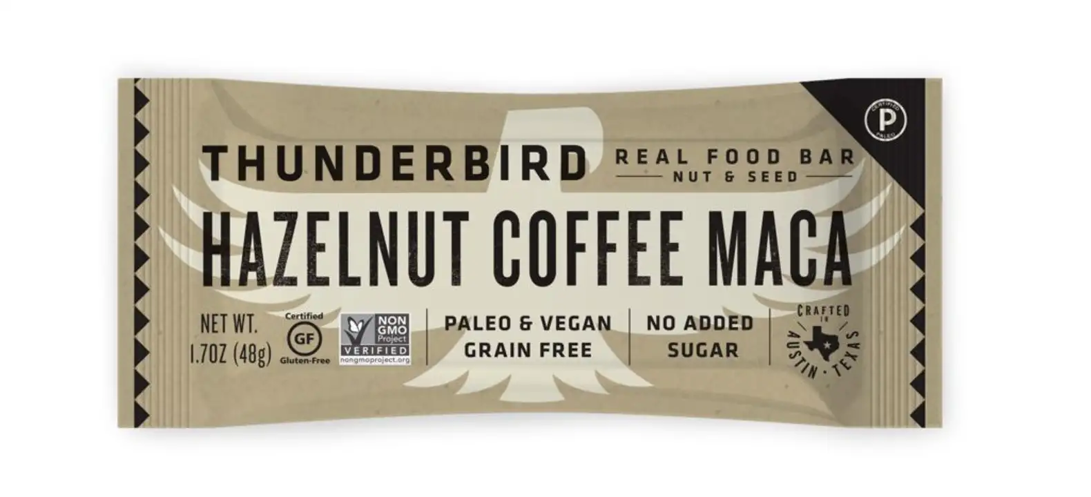 Order Thunderbird Real Food Bar, Hazelnut Coffee Maca - 1.7 Ounces food online from Whole Foods Co-Op Denfeld store, Duluth on bringmethat.com