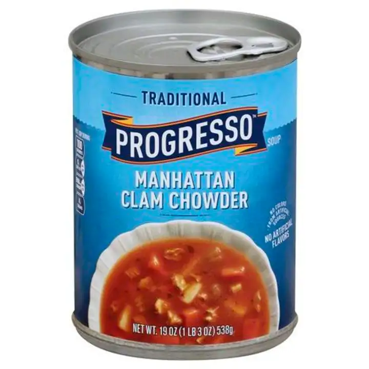 Order Progresso Traditional Soup, Manhattan Clam Chowder - 19 Ounces food online from Holiday farms store, Roslyn Heights on bringmethat.com