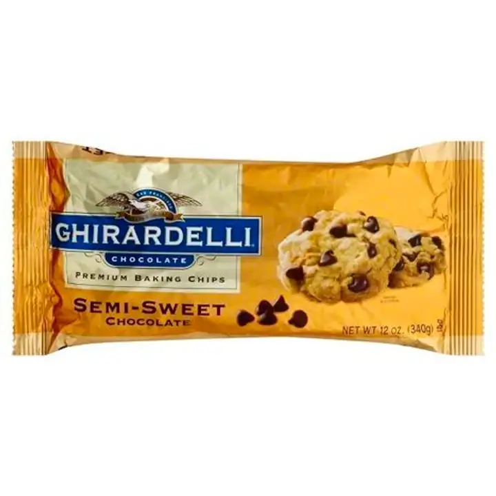 Order Ghirardelli Baking Chips, Premium, Semi-Sweet Chocolate - 12 Ounces food online from Holiday farms store, Roslyn Heights on bringmethat.com