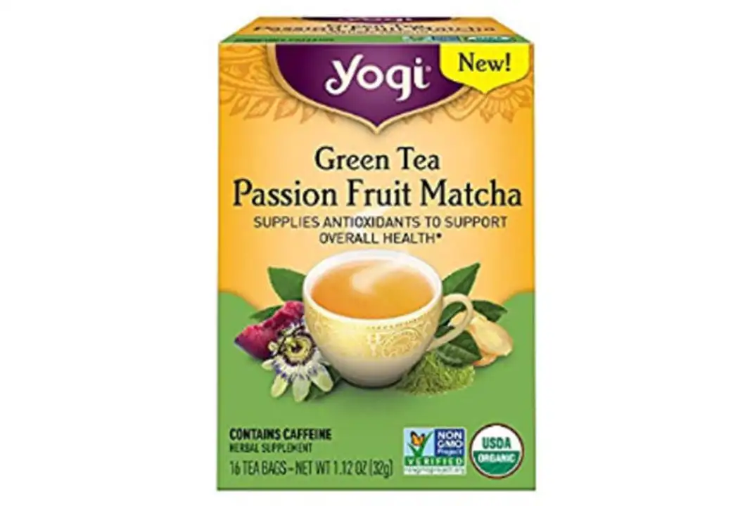 Order Yogi Green Tea, Passion Fruit Matcha - 16 Bags food online from Whole Foods Co-Op Denfeld store, Duluth on bringmethat.com