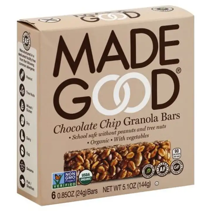 Order MadeGood Granola Bars, Chocolate Chip - 5.1 Ounces food online from Whole Foods Co-Op Denfeld store, Duluth on bringmethat.com