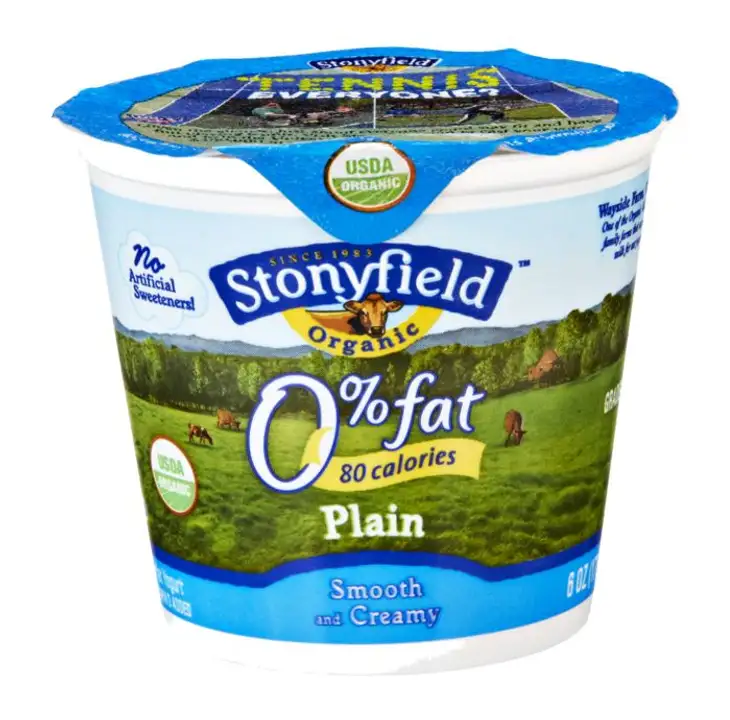 Order Stonyfield Organic Nonfat Yogurt, Plain - 5.3 Ounces food online from Holiday farms store, Roslyn Heights on bringmethat.com