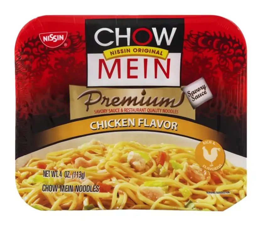 Order Nissin Chow Mein Premium Noodles, Chow Mein, Chicken Flavor - 4 Ounces food online from Novato Harvest Market store, Novato on bringmethat.com