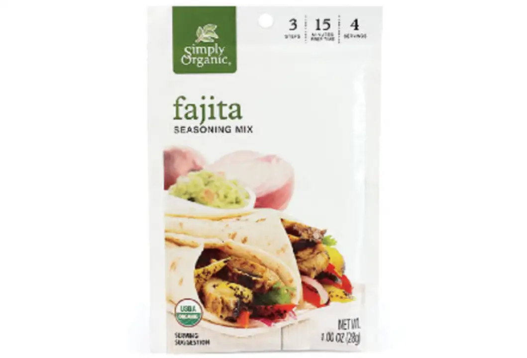 Order Simply Organic Seasoning Mix, Fajita - 1 Ounce food online from Novato Harvest Market store, Novato on bringmethat.com