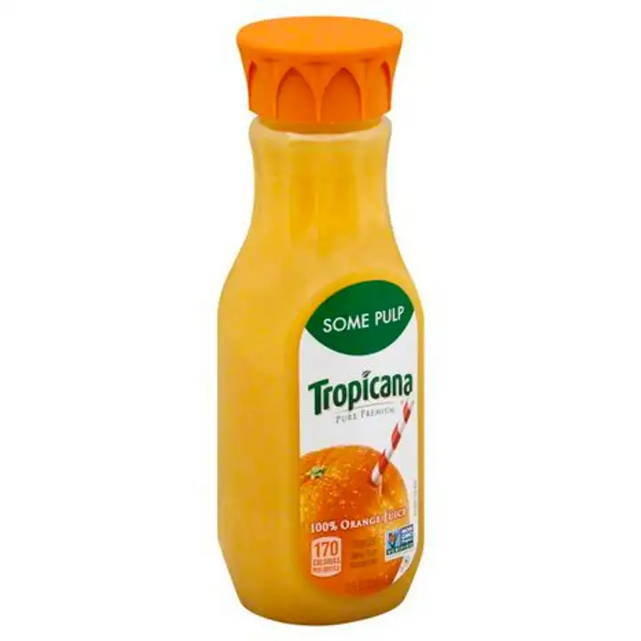 Order Tropicana Pure Premium 100% Juice, Orange, Some Pulp - 12 Ounces food online from Fligner Market store, Lorain on bringmethat.com