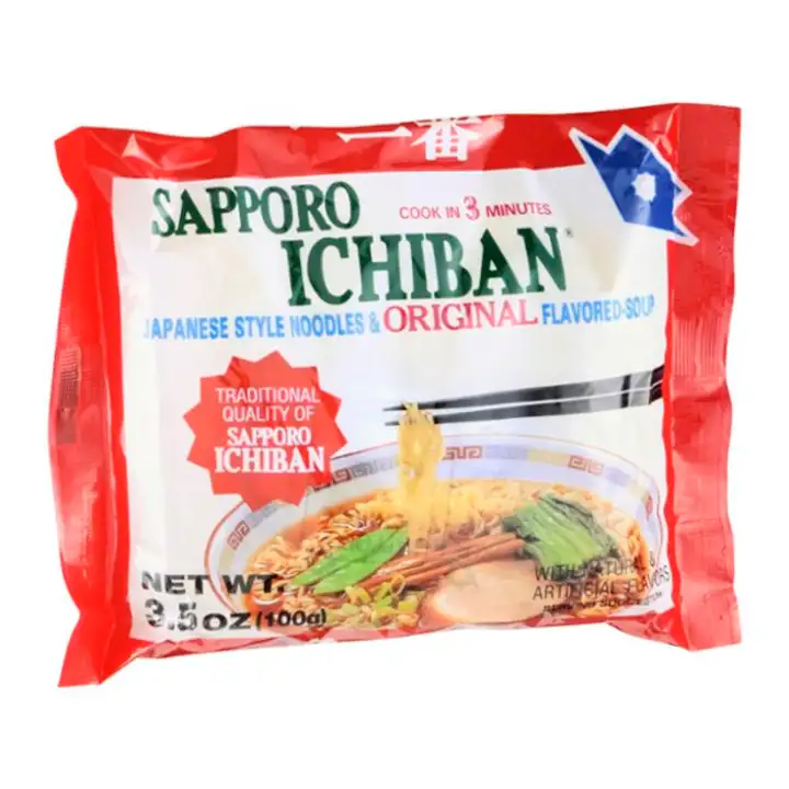 Order Sapporo Ichiban Noodles & Soup, Japanese Style, Original Flavored - 3.5 Ounces food online from Novato Harvest Market store, Novato on bringmethat.com