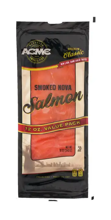 Order Acme Salmon, Nova, Smoked, Value Pack - 12 Ounces food online from Holiday farms store, Roslyn Heights on bringmethat.com