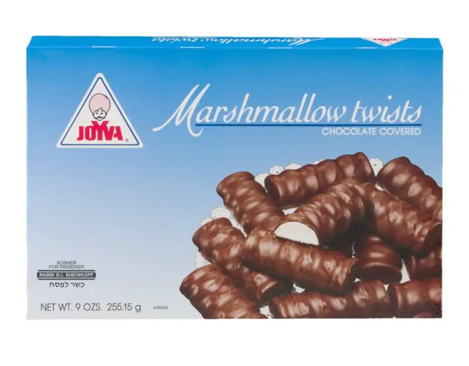 Order Joyva Marshmallow Twists, Chocolate Covered - 9 Ounces food online from Holiday farms store, Roslyn Heights on bringmethat.com