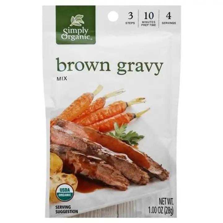 Order Simply Organic Gravy Mix, Brown - 0.9 Ounces food online from Novato Harvest Market store, Novato on bringmethat.com