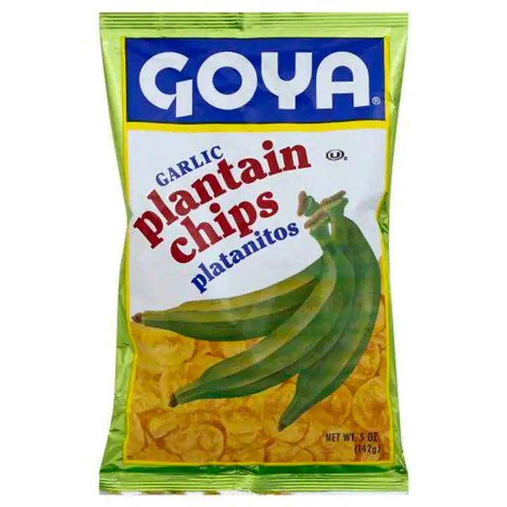 Order Goya Plantain Chips, Garlic, Platanitos - 5 Ounces food online from Fligner Market store, Lorain on bringmethat.com
