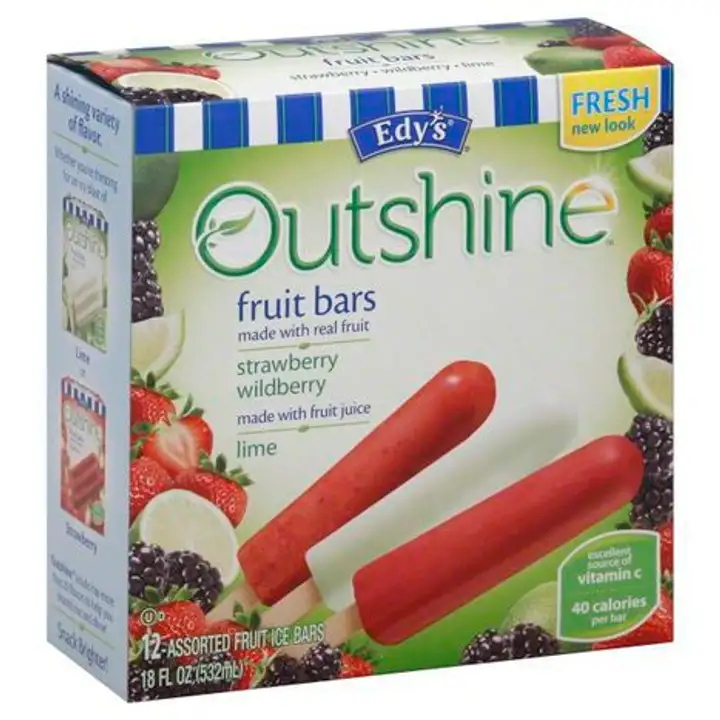 Order Edys Outshine Fruit Bars, Assorted - 18 Ounces food online from Holiday farms store, Roslyn Heights on bringmethat.com