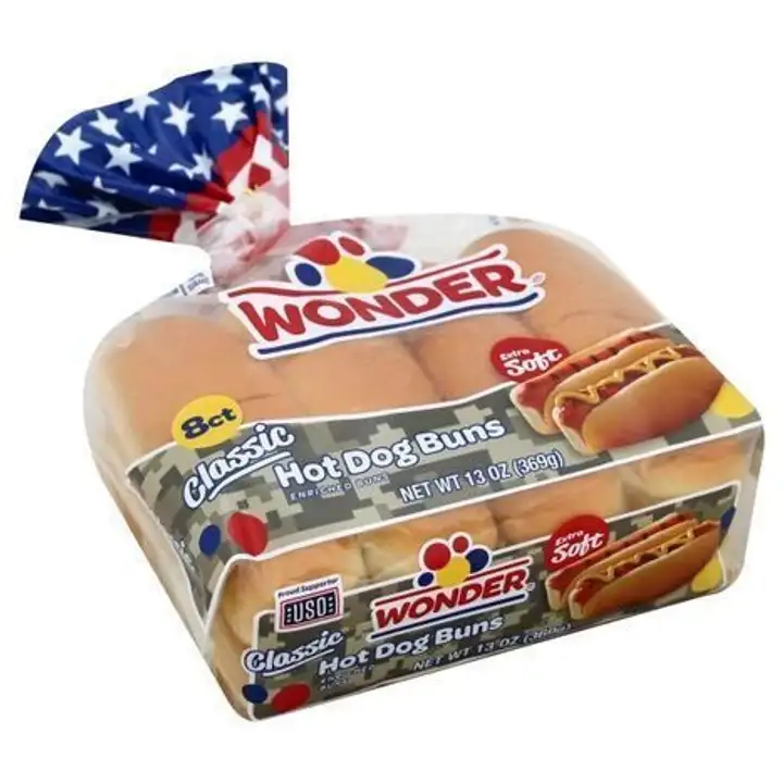 Order Wonder Buns, Hot Dog, Classic, Extra Soft, Bag - 12 Ounces food online from Meats Supreme store, Brooklyn on bringmethat.com