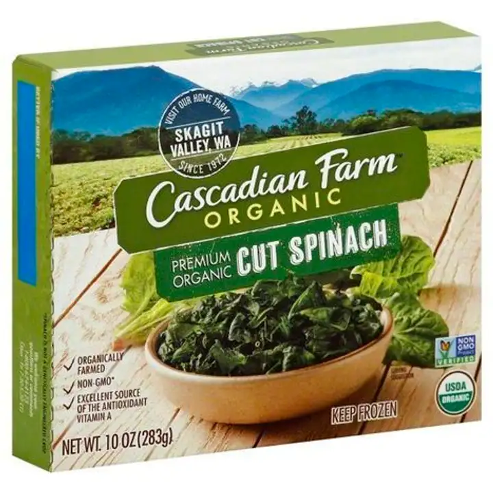 Order Cascadian Farm Organic Spinach, Premium, Organic, Cut - 10 Ounces food online from Holiday farms store, Roslyn Heights on bringmethat.com