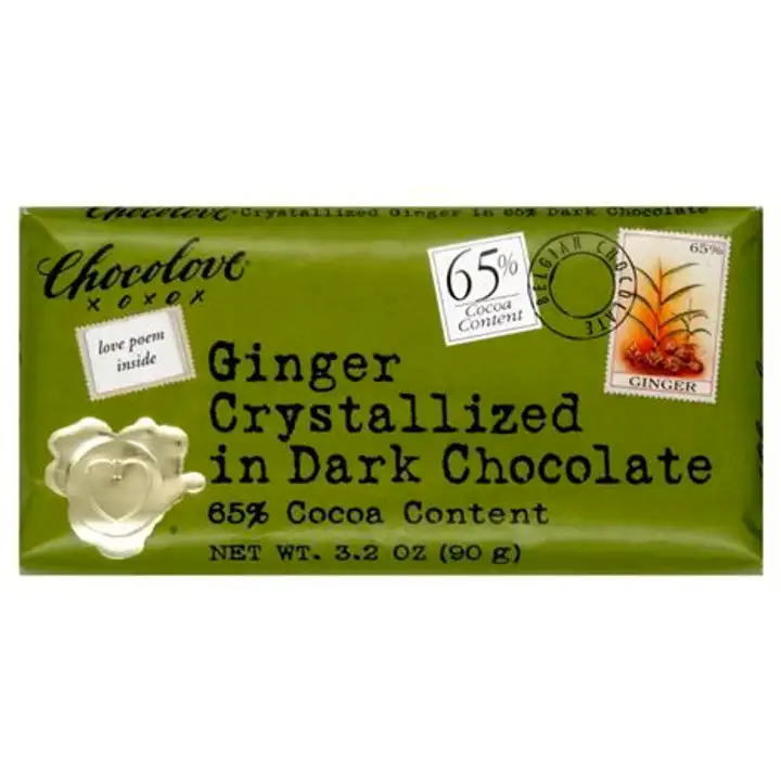 Order Chocolove Dark Chocolate, Ginger Crystallized - 3.2 Ounces food online from Novato Harvest Market store, Novato on bringmethat.com