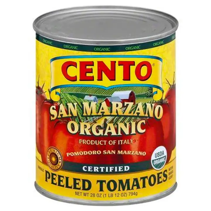 Order Cento Tomatoes, Organic, San Marzano, Whole Peeled - 28 Ounces food online from Novato Harvest Market store, Novato on bringmethat.com