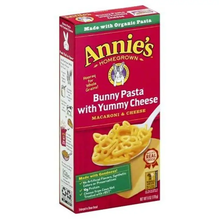 Order Annies Macaroni & Cheese, Bunny Pasta with Yummy Cheese - 6 Ounces food online from Novato Harvest Market store, Novato on bringmethat.com