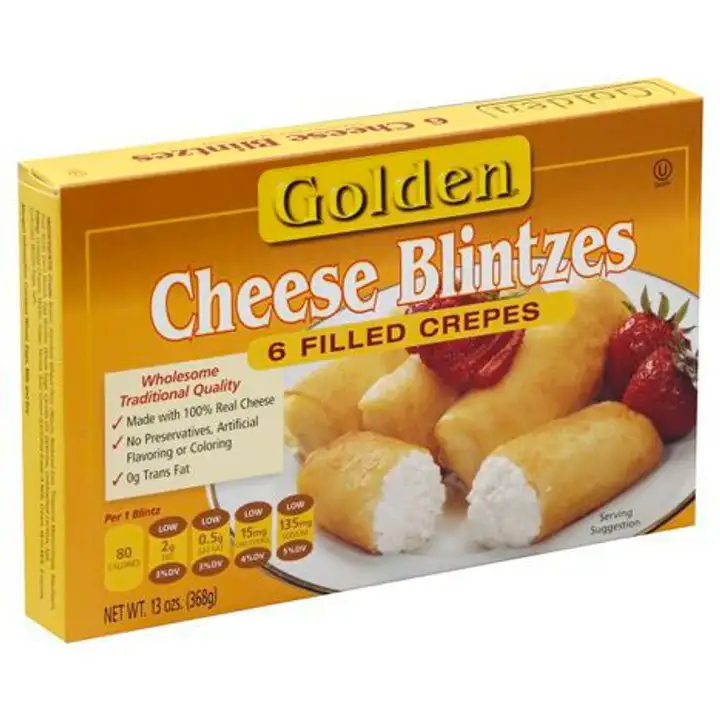 Order Golden Blintzes, Cheese - 6 Each food online from Novato Harvest Market store, Novato on bringmethat.com