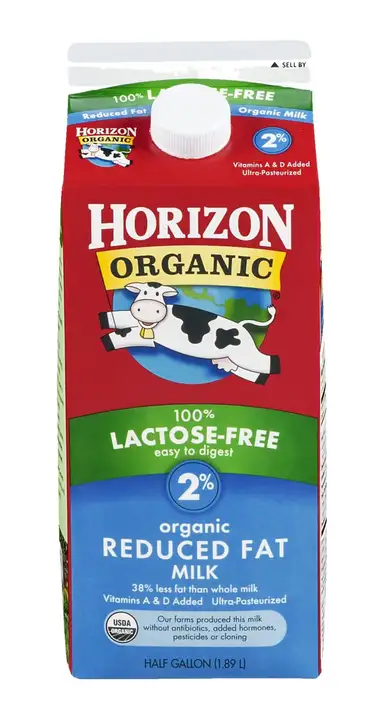 Order Horizon Organic Milk, Organic, 100% Lactose-Free, Reduced Fat, 2% - 64 Ounces food online from Holiday farms store, Roslyn Heights on bringmethat.com