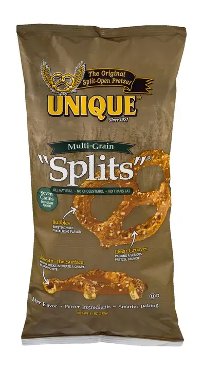 Order Unique Pretzels, Splits, Multi-Grain - 11 Ounces food online from Holiday farms store, Roslyn Heights on bringmethat.com
