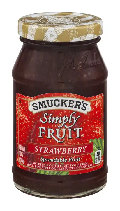 Order Smuckers Simply Fruit Spreadable Fruit, Strawberry - 10 Ounces food online from Novato Harvest Market store, Novato on bringmethat.com