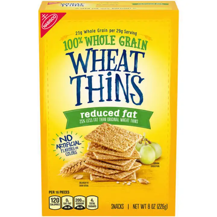 Order Nabisco Wheat Thins Reduced Fat Whole Grain Snacks - 8 Ounces food online from Holiday farms store, Roslyn Heights on bringmethat.com