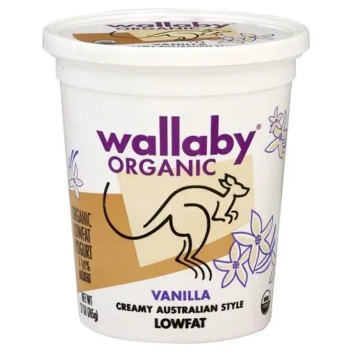 Order Wallaby Organic Yogurt, Lowfat, Vanilla - 32 Ounces food online from Novato Harvest Market store, Novato on bringmethat.com
