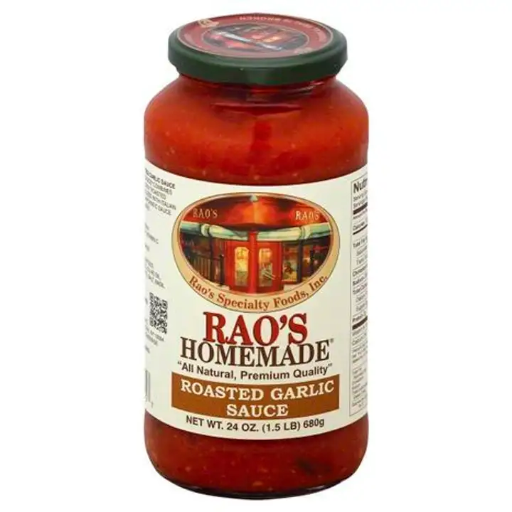 Order Raos Homemade Roasted Garlic Sauce - 24 Ounces food online from Holiday farms store, Roslyn Heights on bringmethat.com