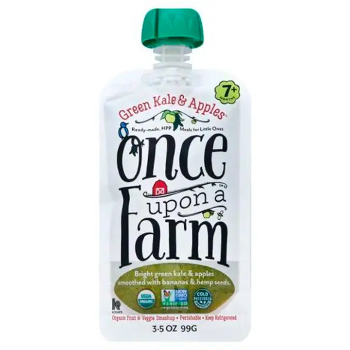 Order Once Upon a Farm Fruit & Veggie Blends, Green Kale & Apples, Stage 2 (7+ Months) - 3.2 Ounces food online from Whole Foods Co-Op Denfeld store, Duluth on bringmethat.com