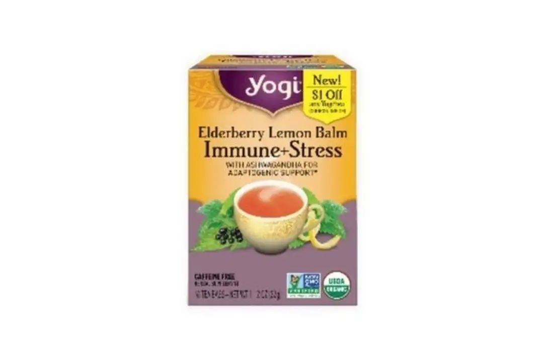 Order Yogi Tea, Elderberry Lemon Balm, Immune & Stress 1.12 oz - 16 Count food online from Whole Foods Co-Op Denfeld store, Duluth on bringmethat.com