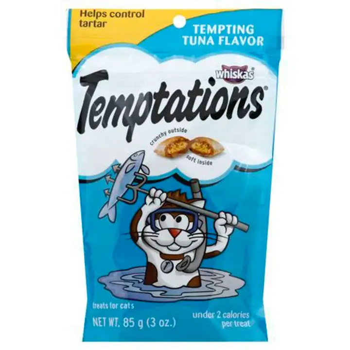 Order Temptations Treats for Cats, Tempting Tuna Flavor - 3 Ounces food online from Fligner Market store, Lorain on bringmethat.com