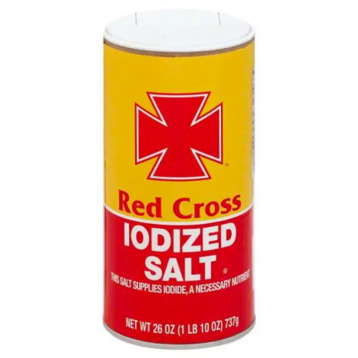 Order Red Cross Salt, Iodized - 26 Ounces food online from Meats Supreme store, Brooklyn on bringmethat.com