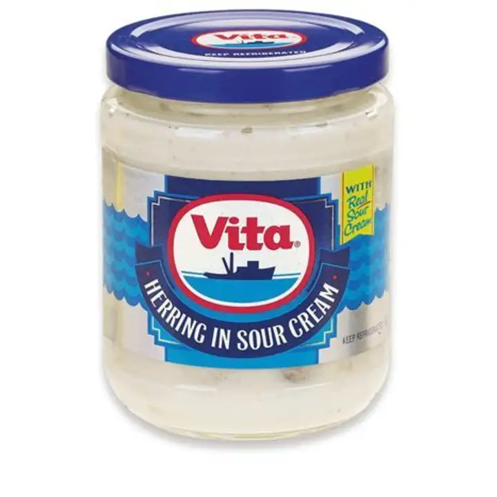 Order Vita Herring in Sour Cream - 8 Ounces food online from Meats Supreme store, Brooklyn on bringmethat.com